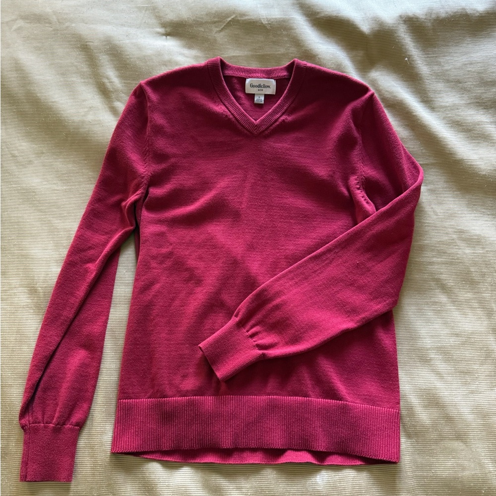 Goodfellow & Co Deep Pink V-Neck Sweater